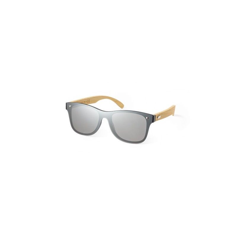 Lunettes de soleil personnalisées UV400 pas cher - Graham Matières : bambou Couleurs : noir objet promotionnel éco-responsable