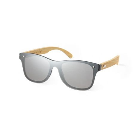 Lunettes de soleil personnalisées UV400 pas cher - Graham Matières : bambou Couleurs : noir objet promotionnel éco-responsable