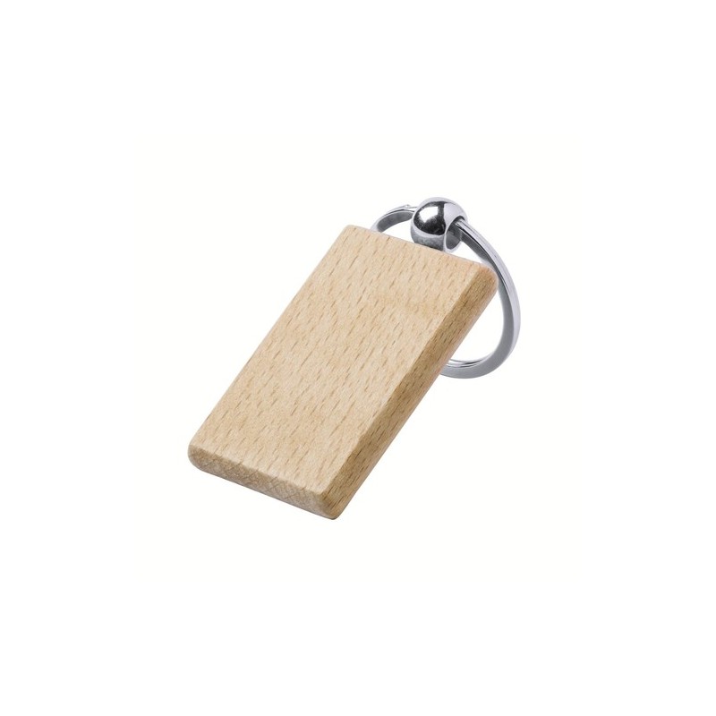 Porte-clés éco-friendly en bois personnalisable Pelton Matières : bois objet promo petit budget