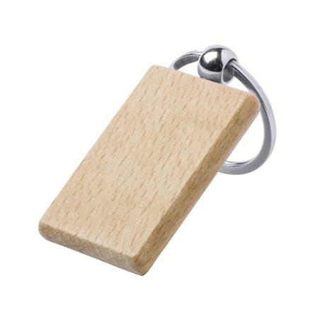 Porte-clés éco-friendly en bois personnalisable Pelton Matières : bois objet promo petit budget
