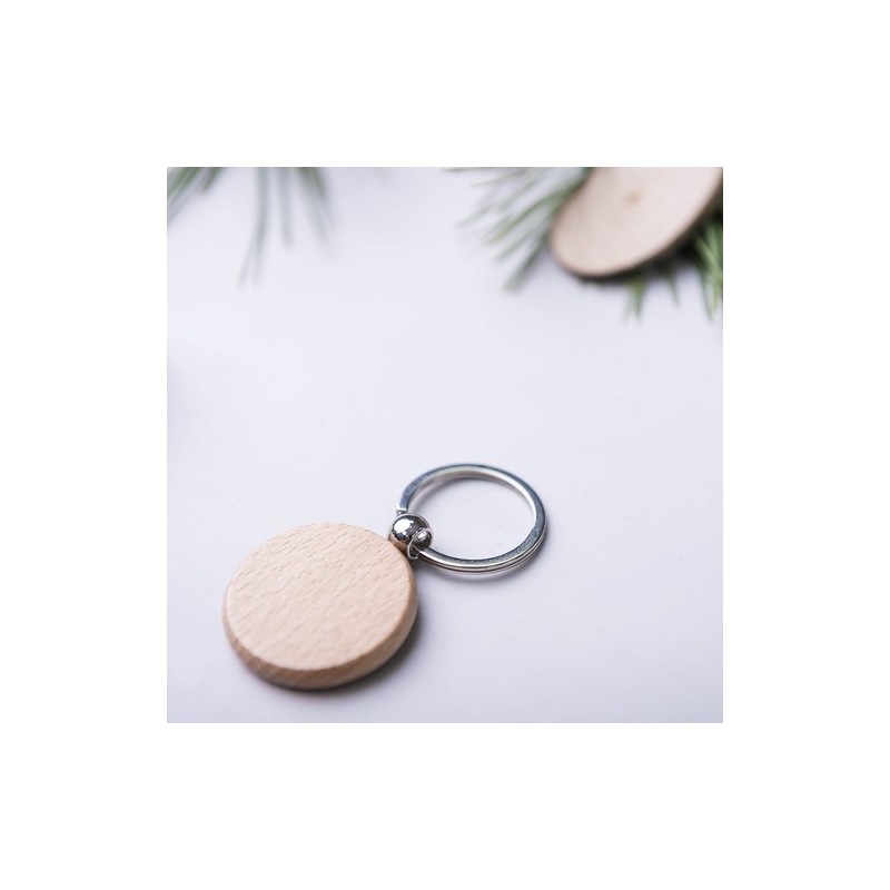 Porte-clés éco-friendly en bois personnalisable Pelton Matières : bois personnalisation sur mesure