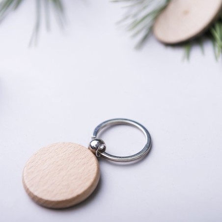 Porte-clés éco-friendly en bois personnalisable Pelton Matières : bois personnalisation sur mesure