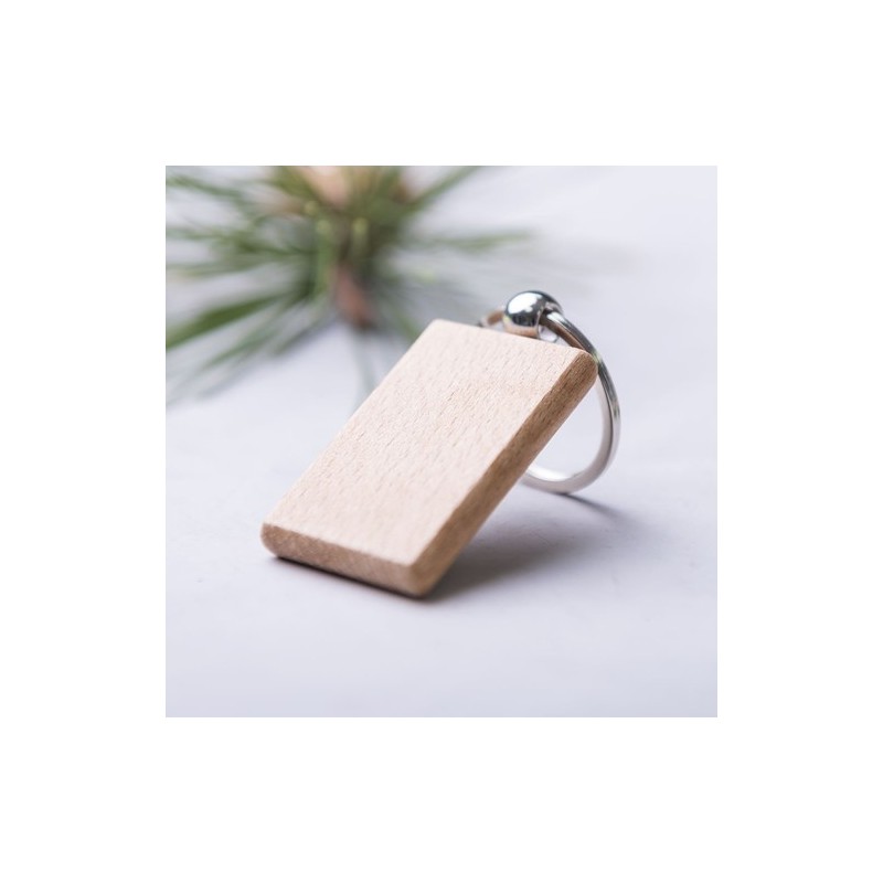 Porte-clés éco-friendly en bois personnalisable Pelton Matières : bois goodies publicitaire durable