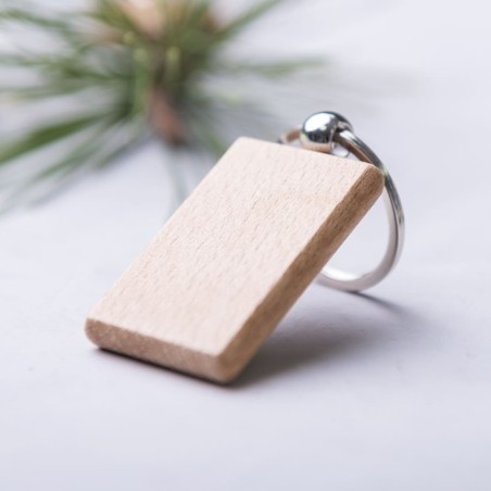 Porte-clés éco-friendly en bois personnalisable Pelton Matières : bois goodies publicitaire durable