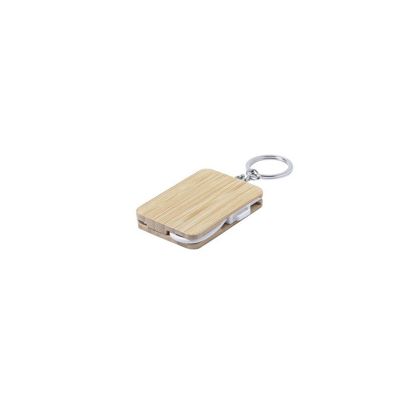 Câble de Charge Pratique Éco-responsable Personnalisé pas cher Rusell Matières : bambou Couleurs : blanc goodies publicitaire év