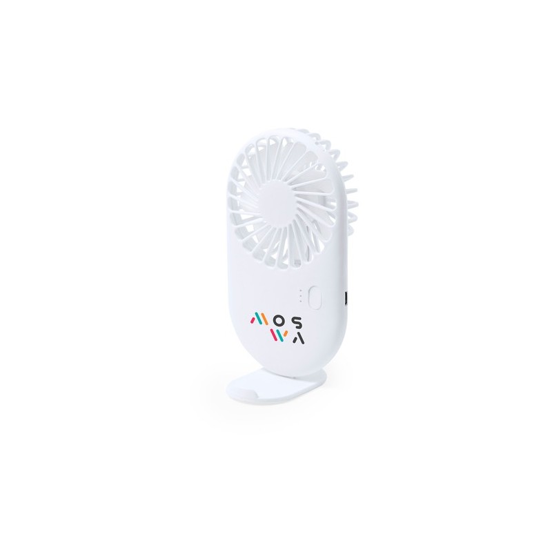 Ventilateur Portable Personnalisé Publicitaire Support Fanger Couleurs : blanc cadeau entreprise pas cher