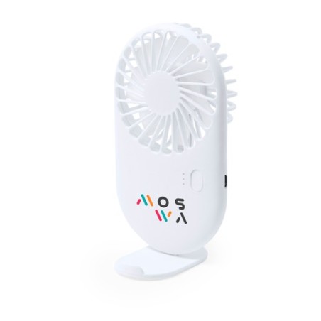 Ventilateur Portable Personnalisé Publicitaire Support Fanger Couleurs : blanc cadeau entreprise pas cher