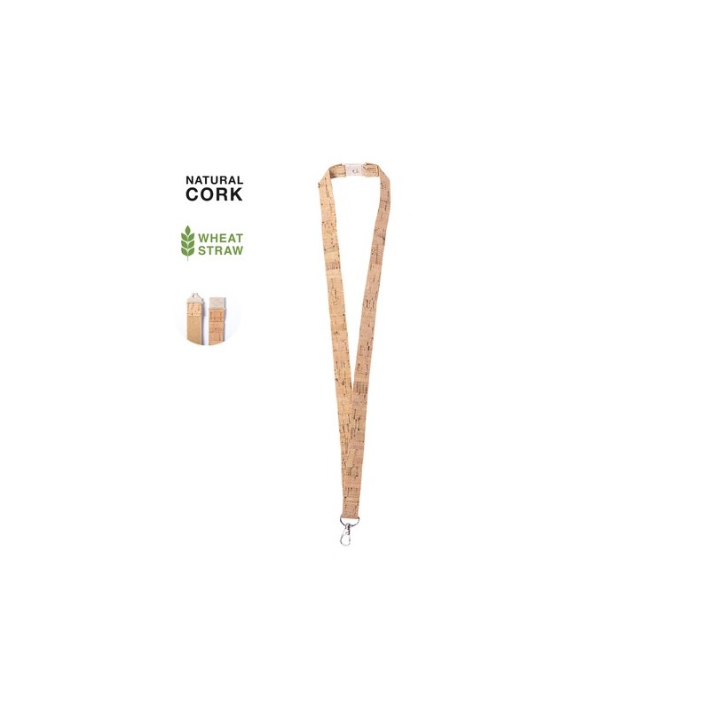 Lanyard Éco-responsable Personnalisé - Bespal Matières : liège Couleurs : naturel personnalisable avec votre logo