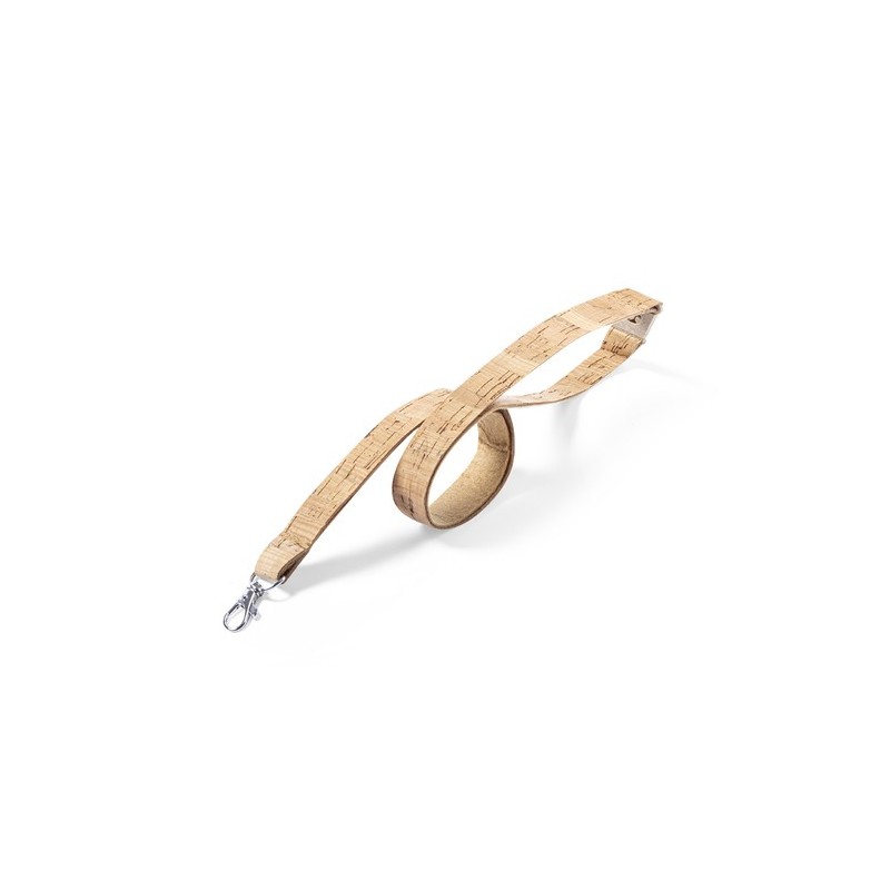Lanyard Éco-responsable Personnalisé - Bespal Matières : liège Couleurs : naturel impression haute définition