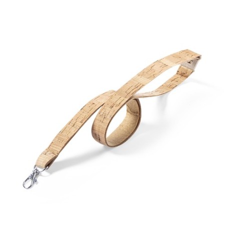 Lanyard Éco-responsable Personnalisé - Bespal Matières : liège Couleurs : naturel impression haute définition
