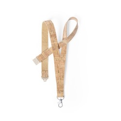 Lanyard Éco-responsable Personnalisé - Bespal Matières : liège Couleurs : naturel marquage laser ultra précis