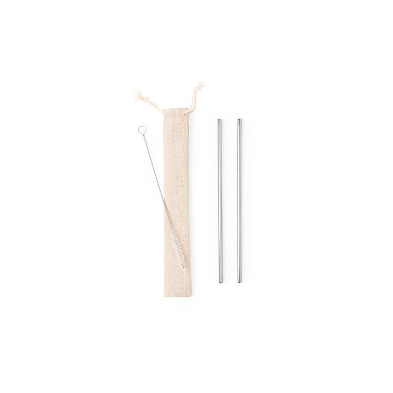 Set Éco-responsable et Pratique de Pailles Personnalisées Kalux pas cher Matières : acier inoxydable personnalisable avec votre 