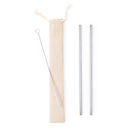 Set Éco-responsable et Pratique de Pailles Personnalisées Kalux pas cher Matières : acier inoxydable personnalisable avec votre 