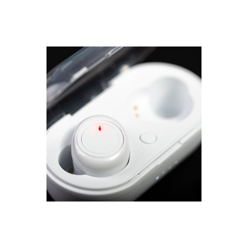 Écouteurs Bluetooth 5.0 avec design élégant et station de charge - Merkus Couleurs : blanc cadeau entreprise pas cher