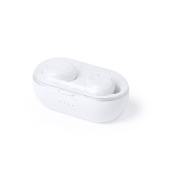 Écouteurs Bluetooth 5.0 avec design élégant et station de charge - Merkus Couleurs : blanc goodies publicitaire événementiel