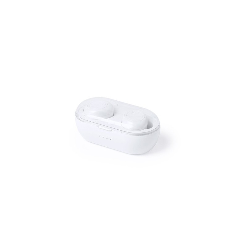 Écouteurs Bluetooth 5.0 avec design élégant et station de charge - Merkus Couleurs : blanc goodies publicitaire événementiel