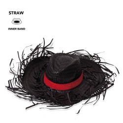 Chapeau Personnalisé en Paille Filagarchado Matières : paille Couleurs : noir objet promotionnel éco-responsable