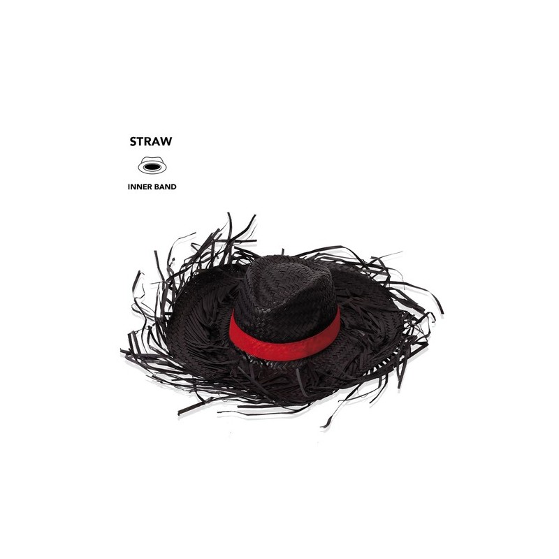 Chapeau Personnalisé en Paille Filagarchado Matières : paille Couleurs : noir objet promotionnel éco-responsable