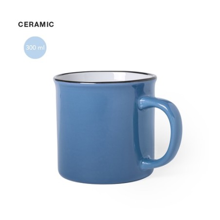 Tasse en céramique personnalisable Sinor Matières : céramique Couleurs : bleu clair marquage laser ultra précis