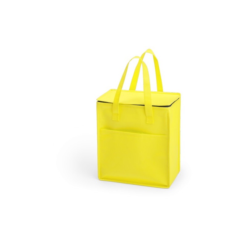 Glacière Isotherme Pratique Personnalisée Pas Cher Lans Matières : aluminium Couleurs : jaune marquage couleur éclatante