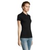 Polo polycoton personnalisé pour femme - PRIME Matières : PET Taille textile : XL Couleurs : noir impression logo haute qualité