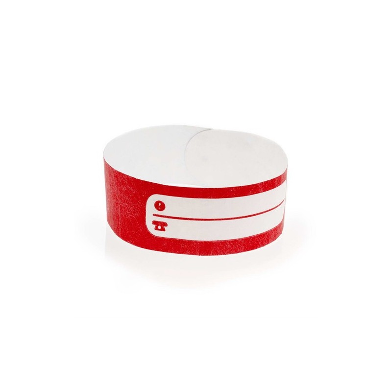 Bracelet Personnalisé Événementiel Éco-responsable Enfant Mawi Matières : tyvek Couleurs : rouge