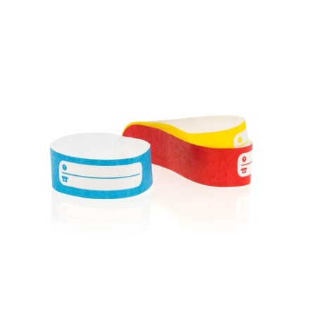 Bracelet Personnalisé Événementiel Éco-responsable Enfant Mawi Matières : tyvek Couleurs : rouge marquage laser ultra précis