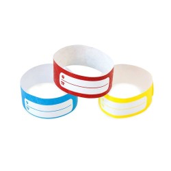 Bracelet Personnalisé Événementiel Éco-responsable Enfant Mawi Matières : tyvek Couleurs : jaune impression logo haute qualité