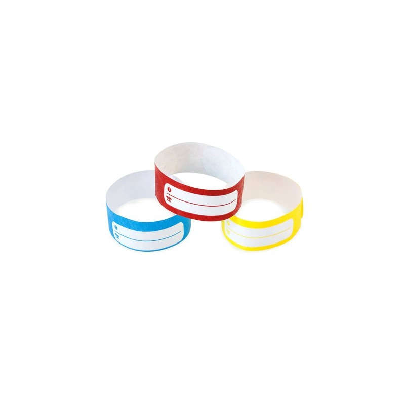 Bracelet Personnalisé Événementiel Éco-responsable Enfant Mawi Matières : tyvek Couleurs : jaune impression logo haute qualité