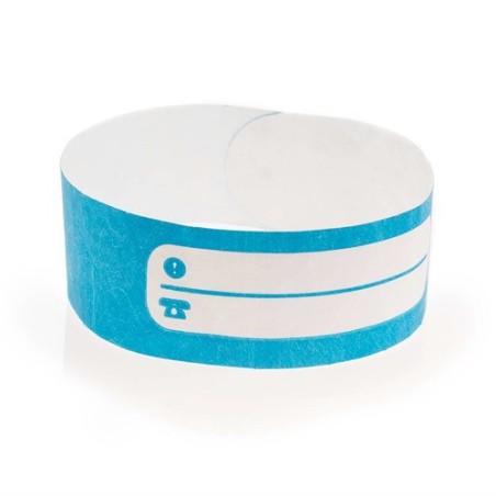 Bracelet Personnalisé Événementiel Éco-responsable Enfant Mawi Matières : tyvek Couleurs : bleu cadeau entreprise pas cher