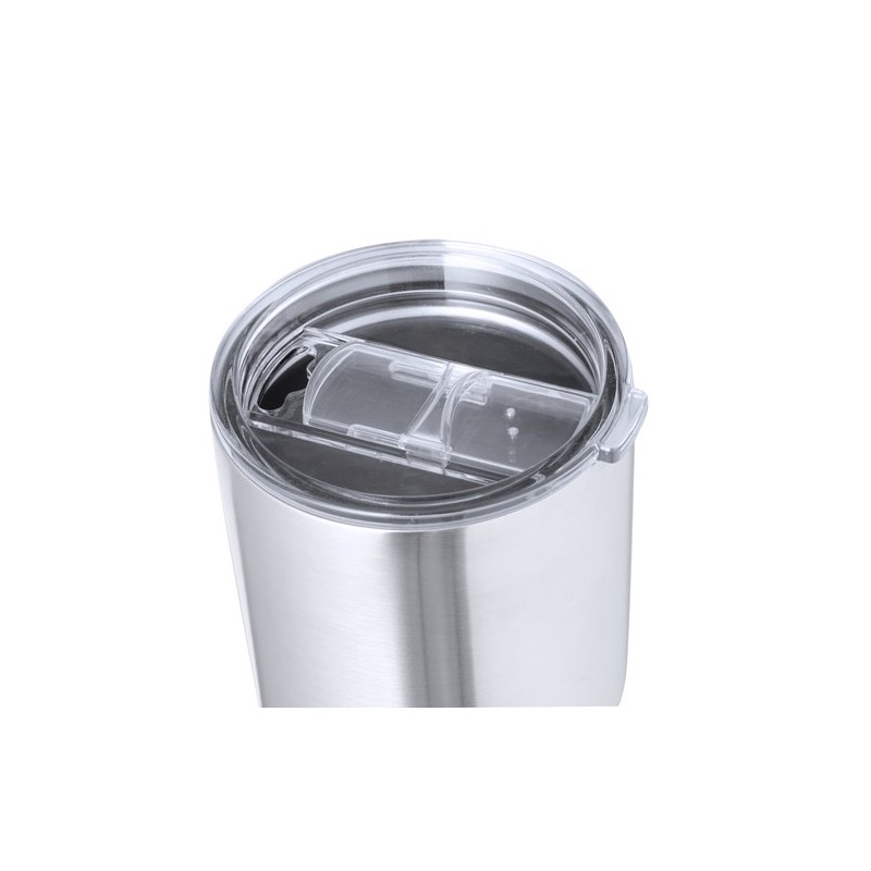 Mug Isotherme Éco-responsable Personnalisé Thermique Atinger pas cher Couleurs : argenté Matières : acier inoxydable recyclé goo