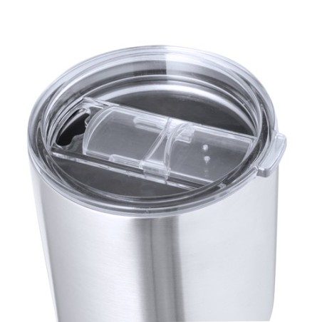 Mug Isotherme Éco-responsable Personnalisé Thermique Atinger pas cher Couleurs : argenté Matières : acier inoxydable recyclé goo