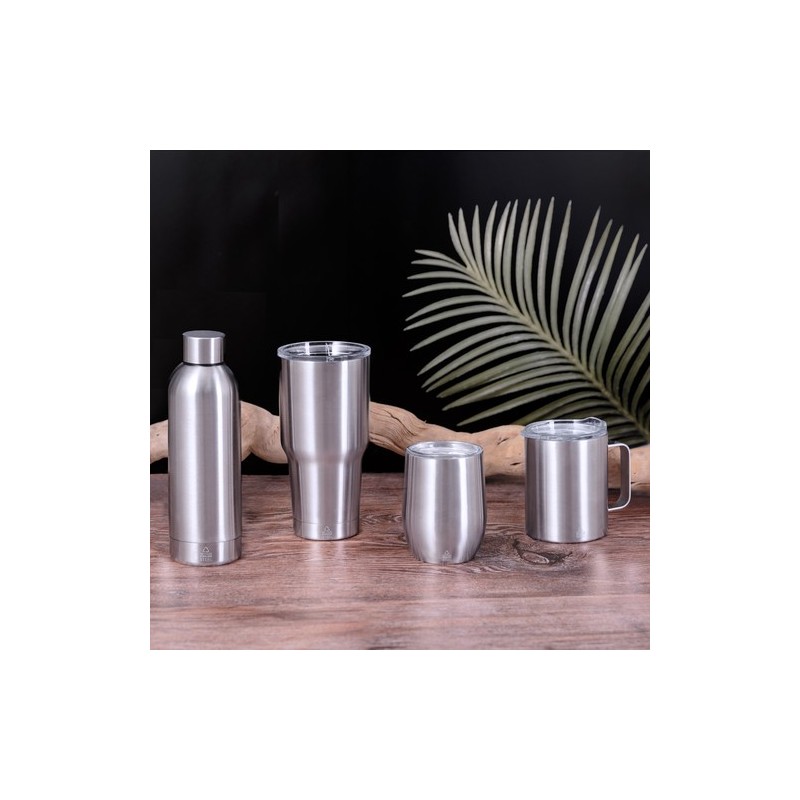 Mug Isotherme Éco-responsable Personnalisé Thermique Atinger pas cher Couleurs : argenté Matières : acier inoxydable recyclé imp