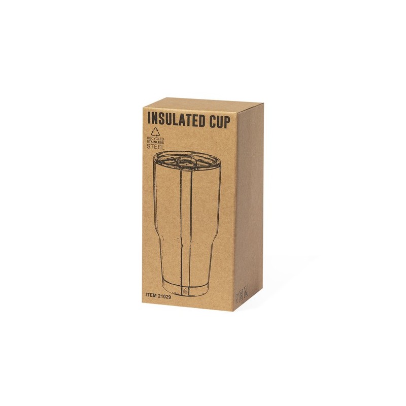 Mug Isotherme Éco-responsable Personnalisé Thermique Atinger pas cher Couleurs : argenté Matières : acier inoxydable recyclé mar