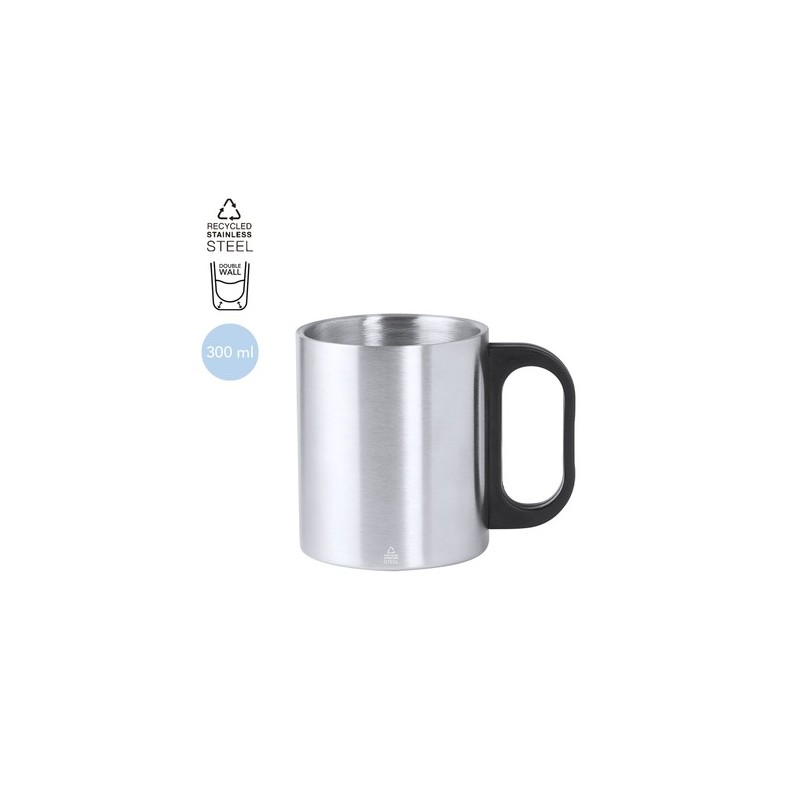 Tasse Éco-Responsable en Acier Recyclé Personnalisée Korpla à Prix Abordable Matières : polypropylène (PP) Couleurs : noir impre
