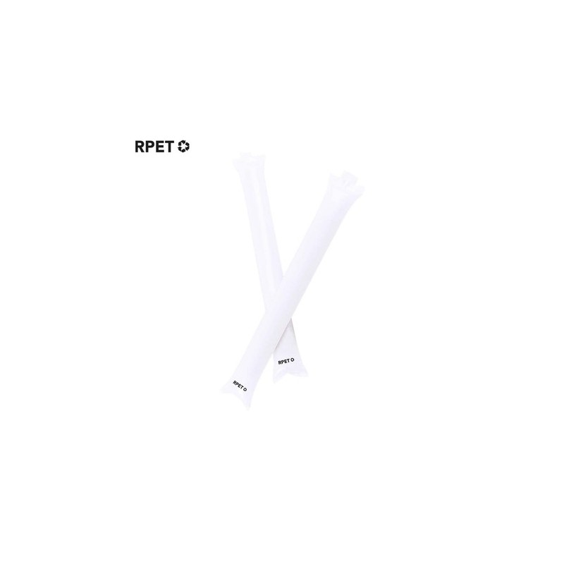Bâtons Éco-responsables Gonflables Personnalisés pas cher Tap Tap Viorix Matières : PET recyclé Couleurs : blanc personnalisable
