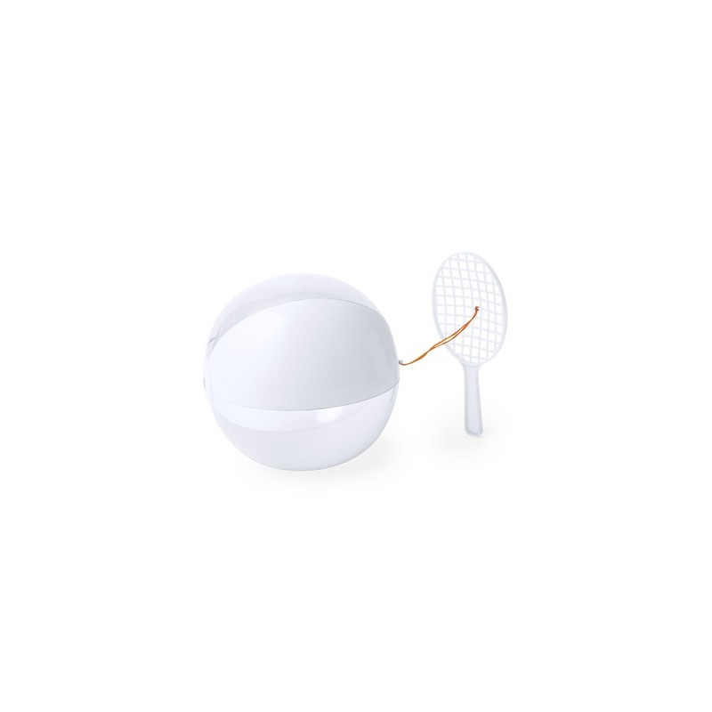 Set Personnalisé de Raquette et Ballon - Skippy Couleurs : blanc personnalisable avec votre logo