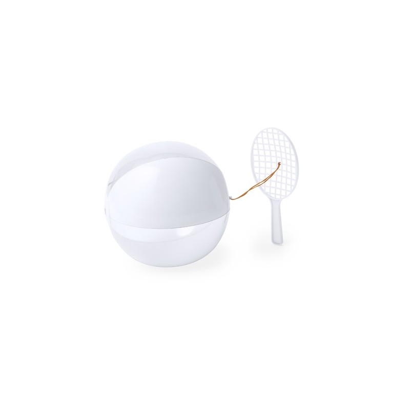 Set Personnalisé de Raquette et Ballon - Skippy Couleurs : blanc cadeau entreprise pas cher