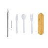 Set de Couverts Éco-responsables Personnalisés Milner Matières : bambou Couleurs : blanc