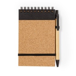 Cahier Éco-responsable Personnalisé en Liège Teyaki pas cher Matières : liège Couleurs : noir