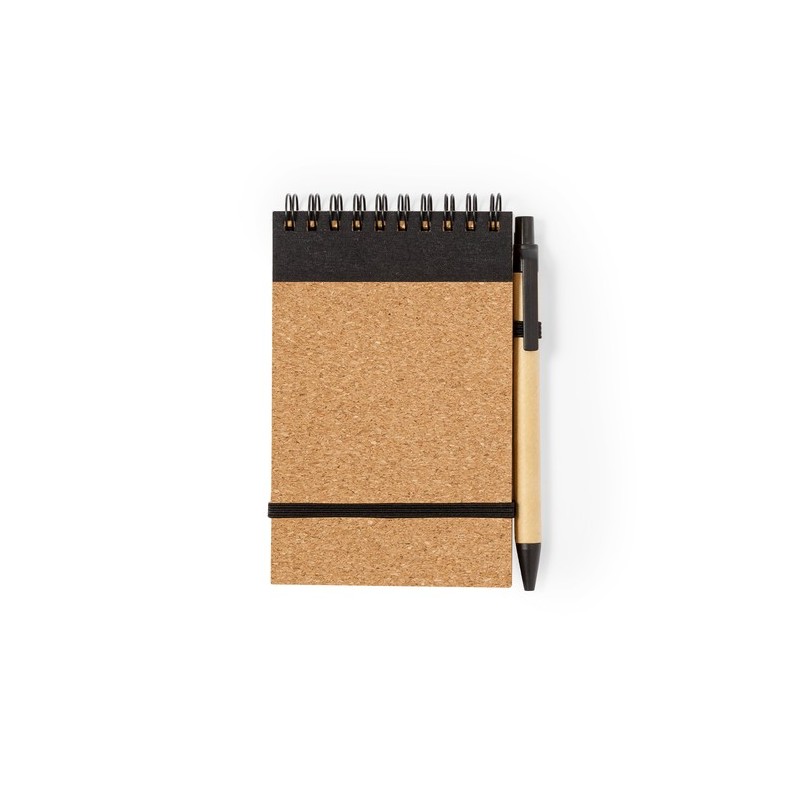 Cahier Éco-responsable Personnalisé en Liège Teyaki pas cher Matières : liège Couleurs : noir