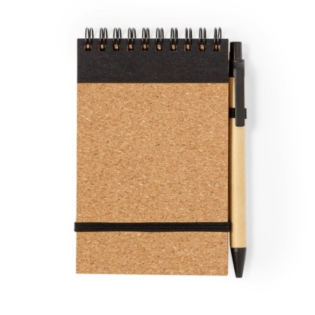 Cahier Éco-responsable Personnalisé en Liège Teyaki pas cher Matières : liège Couleurs : noir