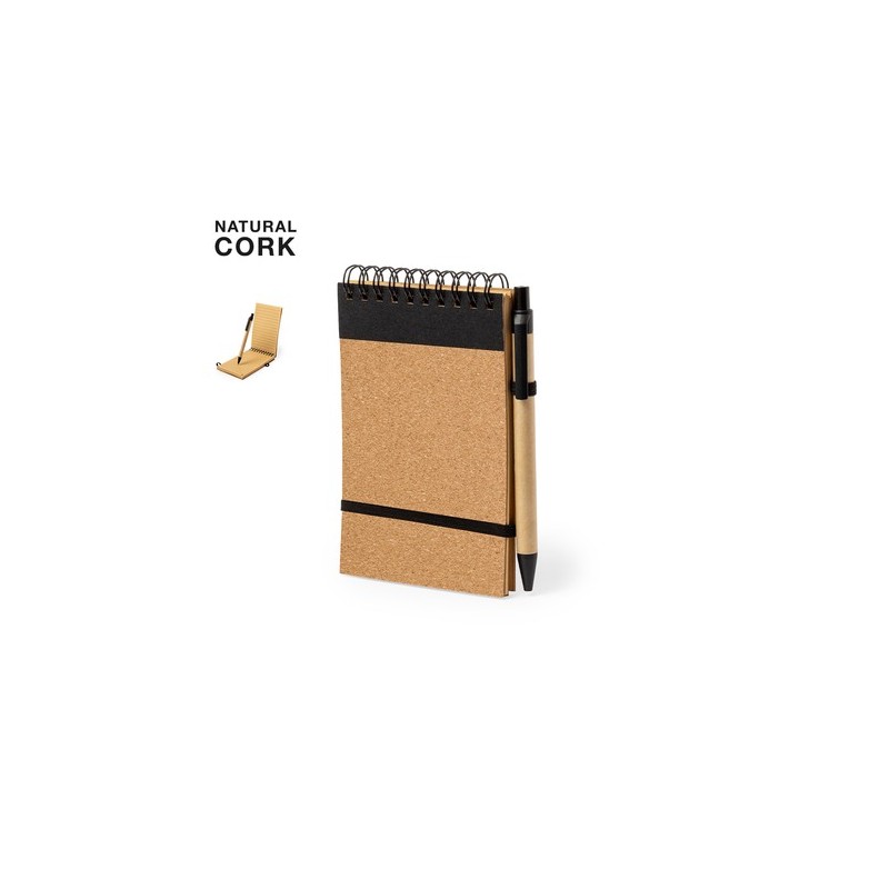 Cahier Éco-responsable Personnalisé en Liège Teyaki pas cher Matières : liège Couleurs : noir personnalisable avec votre logo