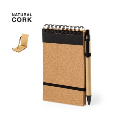 Cahier Éco-responsable Personnalisé en Liège Teyaki pas cher Matières : liège Couleurs : noir personnalisable avec votre logo