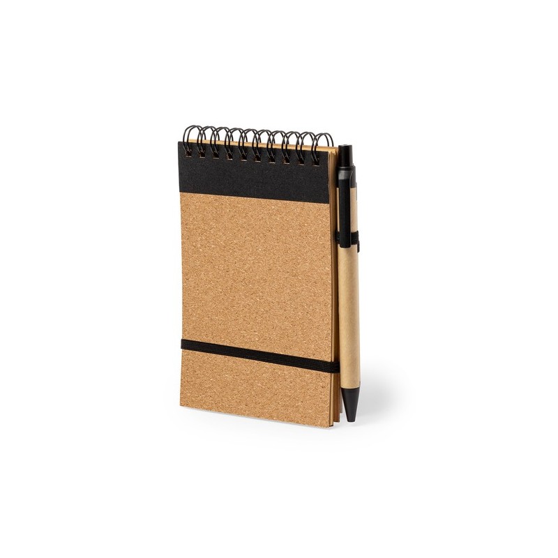 Cahier Éco-responsable Personnalisé en Liège Teyaki pas cher Matières : liège Couleurs : noir goodies publicitaire événementiel