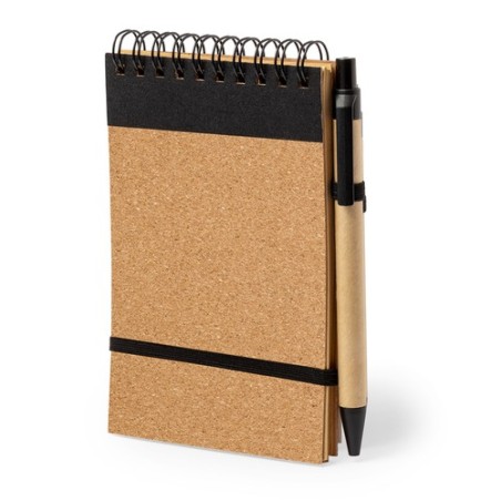 Cahier Éco-responsable Personnalisé en Liège Teyaki pas cher Matières : liège Couleurs : noir goodies publicitaire événementiel