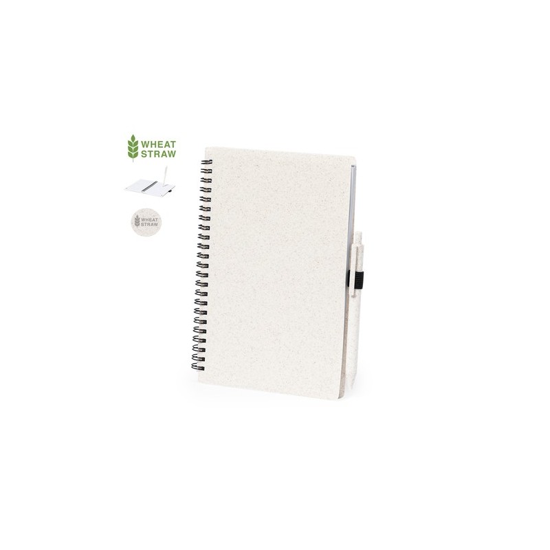 Cahier Éco-responsable et Stylo Personnalisé - Pas Cher Emily Matières : polypropylène (PP) Couleurs : naturel personnalisable a