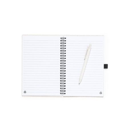 Cahier Éco-responsable et Stylo Personnalisé - Pas Cher Emily Matières : polypropylène (PP) Couleurs : naturel marquage laser ul