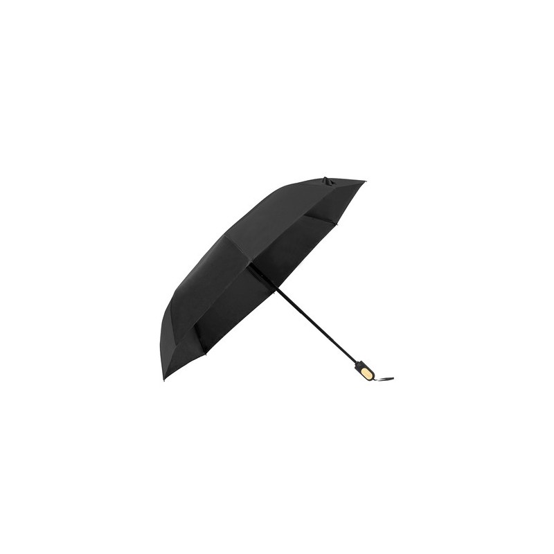 Parapluie Éco-responsable et Pratique Personnalisé - Barbra Matières : PET recyclé Couleurs : noir marquage laser ultra précis
