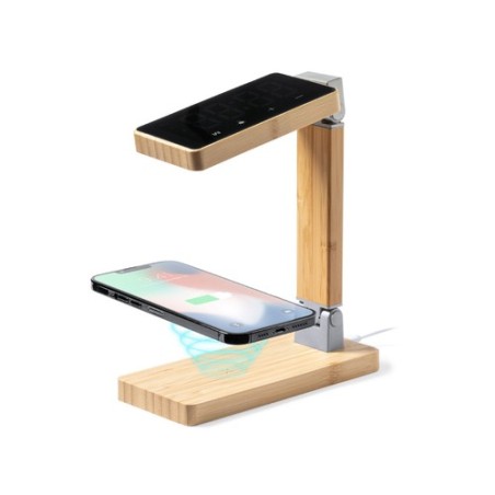 Horloge Multifonction Personnalisée Éco-responsable avec Chargeur et Lampe - Edres Matières : bambou marquage laser ultra précis